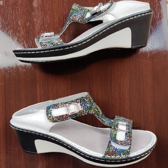 Alegria Lara Cathedral Slip-on wedge heel sandals with velcro straps Size 39 - Picture 8 of 16